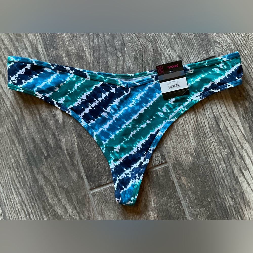 New Nobo, No Boundaries cotton thong panties size XS or XXXL Tie Dye